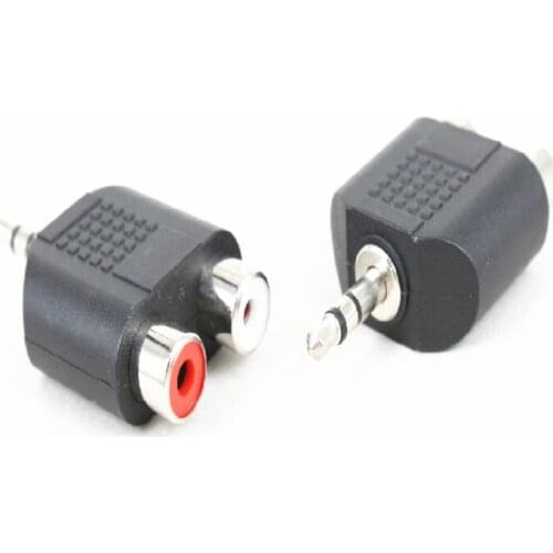 10pcs/pack 3.5mm Jack Stereo Male To 2 RCA Plug Female Adapter M/F Y Splitter RCA Audio Adapter Connector