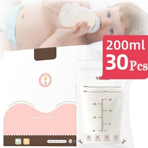 30 Pcs 200ml Disposable Breast Milk Storage Bag Breast Milk and Baby Food Storage Breast Milk Storage Bag Baby Safe Feeding Bag