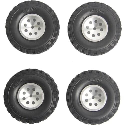 4pcs/set Metal Wheel Rim Tire Replacement Wheel Hub Tyre Set for WPL D12 RC Truck Parts