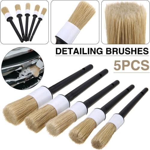 5pcs/Set Car Brush Detail Tools Car Cleaning Detailing Brush Auto Wheels Engine Emblems Air Vents Wheel Brushes