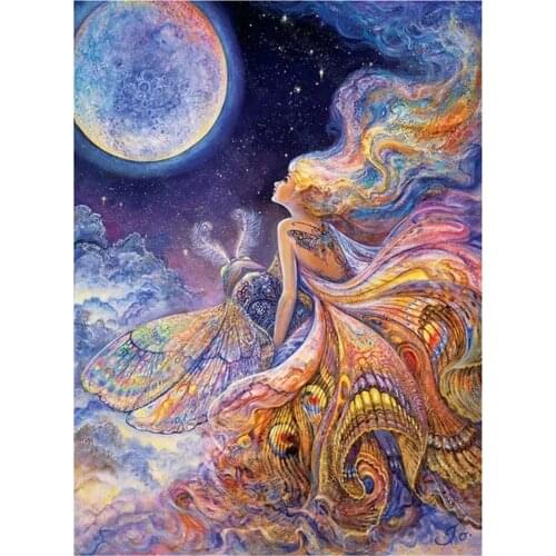 5D resin diamond Mosaic fantasy art woman portrait paste European and American scenery embroidery handmade home decoration