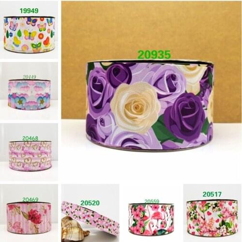 Free shipping 10 yards character cartoon heat transfer grosgrain ribbon 19949