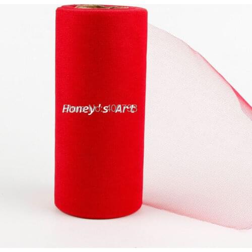Red Shining TULLE Roll Spool 6inchx25yd (6"x75') Tutu Wedding Decoration Gift Party Bow Fabric 20D