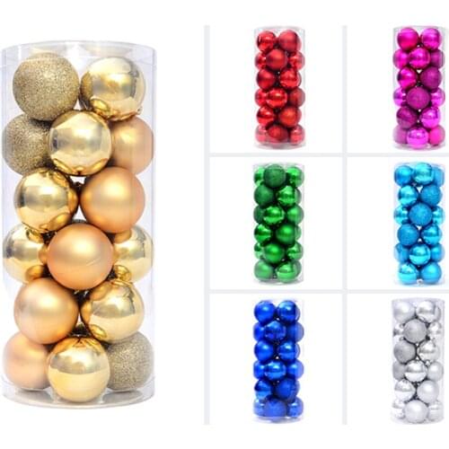 Large Plastic Christmas balls 24 pcs/lot For Christmas Tree Decoration Ornaments 8 cm 6 cm 4 cm Wholesale styrofoam balls
