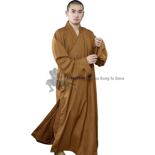 Buddhist Robe Shaolin Monk Kung fu Uniform Meditation Suit Cotton Blends High Quality 4 Colors