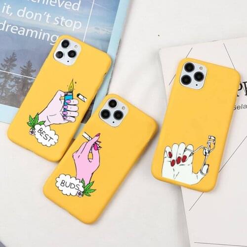Girls Bff Best Friends Forever Phone Case For iphone 12 11 Pro Max Mini XS 8 7 6 6S Plus X SE 2020 XR Candy yellow cover