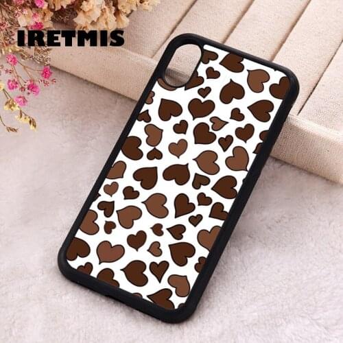 Iretmis 5 5S SE 2020 Phone Cover Case for iPhone 6 6S 7 8 Plus X Xs XR 11 12 Mini Pro Max Silicone TPU Hearts coffee pattern
