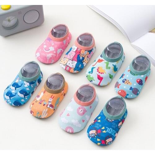 2021 Spring Baby Socks with Rubber Soles Baby Girl Infant Anti Slip Sock Cartoon Soft Toddler Boy Warmers Wading Sports Shoes