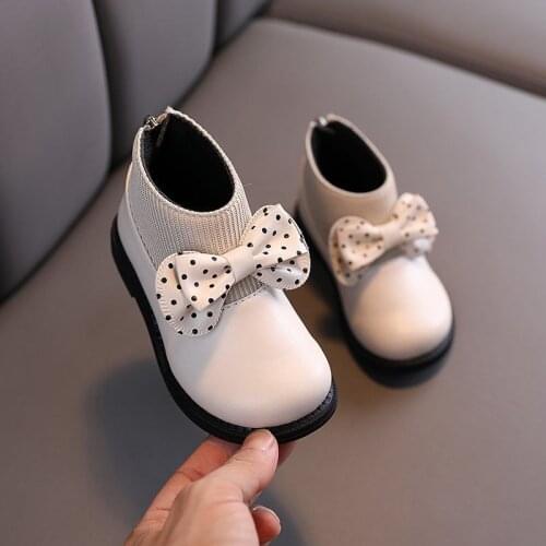 Children Plush Warm Shoes For PU Leather Girls Kids Martin Boots Autumn Winter New Toddler Baby Soft Bottom Short Boots