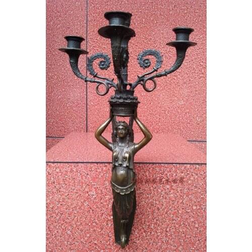 Egyptian girl Candlestick copper sculpture crafts ornament hanging ornaments Home Furnishing business gifts