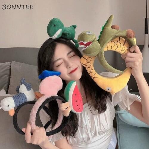 Headwear Women Kawaii Bear Fruit Cartoon Korean Fashion Daily Girls Hairbands Funny Sweet Popular Soft Womens Hair Accessories