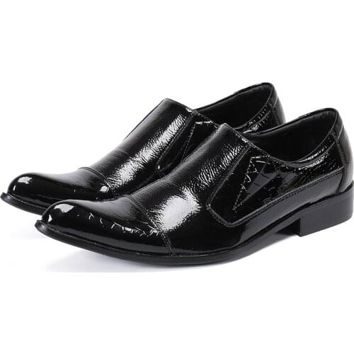 Italian Men Formal Shoes 2020 Brand Wedding Dress Shoes Male Footwear Black Fashion Design Genuine Leather Men Shoes Office