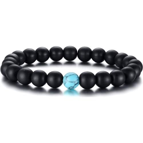 Stone Bracelet Elastic Bracelet Carnelian Beads Couple Distance Bangles For Women Men Jewelry