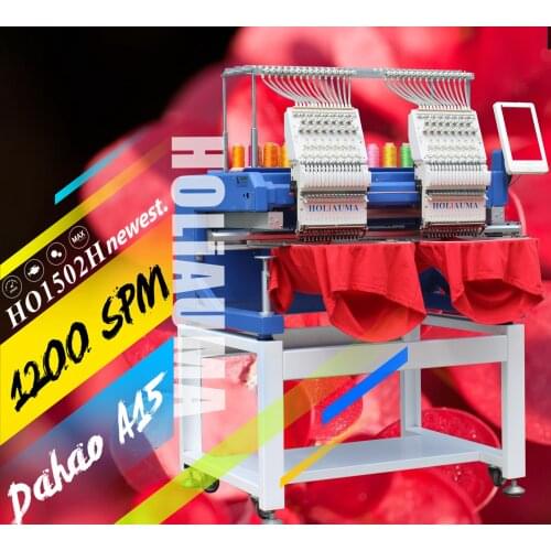 HOLiAUMA 1200 spm 2 head 15 needles cording, cap, multi type computerized embroidery machine for sale