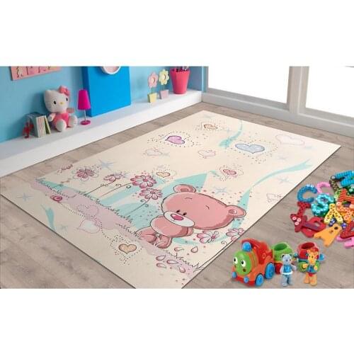 Little Bear Patterned Carpet ,Non Slip Floor Carpet,Teens Carpet,Turkish Rug