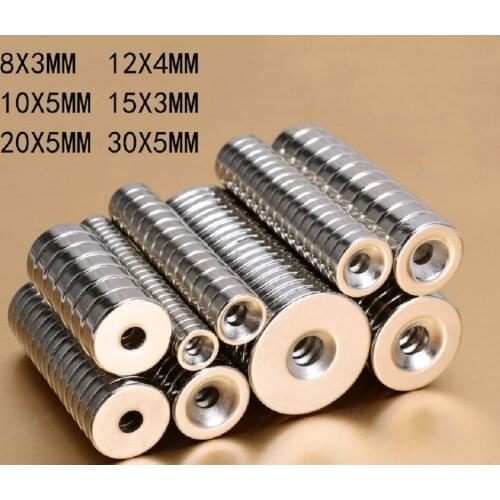 Holes Round Ring Strong Magnet Hole Rare Earth Neodymium Powerful Magnet Countersunk Ring