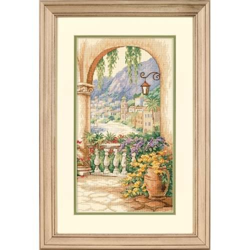 Gold Collection Counted Cross Stitch Kit Terrace Arch Garden Door Flower Yard Flowers dim 35219