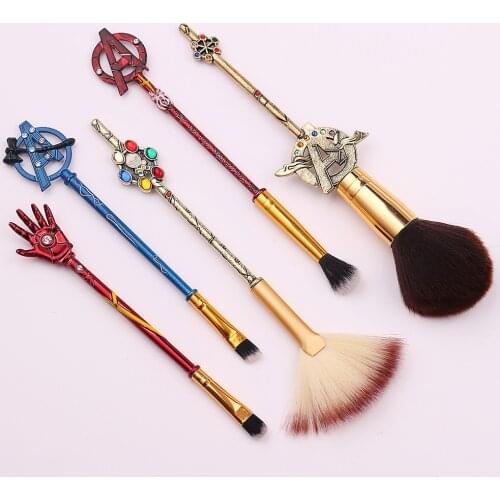 Makeup Brush Sets The Avengers Makeup Brush Cosmetics Beauty Tools Iron Man Thor Hulk Thanos Anime Soft Brush For Girls Gift