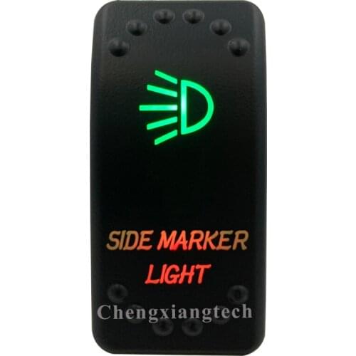 12v 24v, On Off, Up Green & Down Red Led Backlit - Side Marker Light - Laser Rocker Switch for Car Boat Truck Bus Push Switch