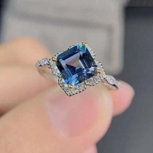 100% Natural and Real Topaz Ring Wedding Engagement Topaz Ring Fine Jewelry Wholesale 925 sliver Ring
