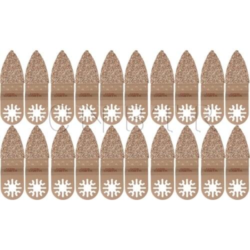 CNBTR 20pcs 32mm Yellow Universal Finger Carbide Rasp Oscillating MultiTool