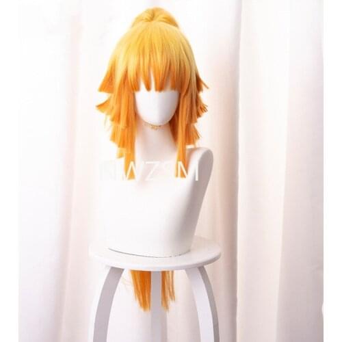 Agatsuma Zenitsu Wig Kimetsu no Yaiba Demon Slayer Yellow Synthetic Heat Resistant Hair Agatsuma Zenitsu Cosplay