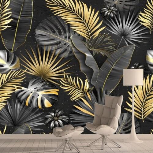 Custom Any Size Modern Tropical Leaves 3d Wallpapers Murals for Living Room Walls Paper Home Decor Sofa Background Wall Rolls