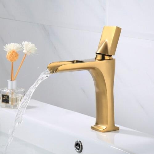 Basin Faucets Black/White/Brush Gold Brass Single Handle Faucet Hot & Cold Sink Faucet Mixer Taps Bathroom Faucet Lavatory Mixer