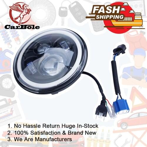 Motorcycle LED Headlight Angel Eyes For Harley-Davidson Honda Yamaha Any Harley Davidson Models with 7" Round Headlight