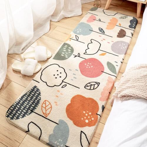 Comfortable Bedside Long Carpet Soft Aborbent Lambwool Floor Mat Decor Anti-Slip Bathroom Mat For Livingroom Balcony Bay Window