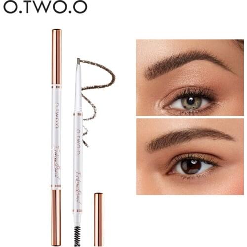 1pc Ultra Slim Triangle Eyebrow Pencil Waterproof Smudge Eyebrows Pen Tattoo Cosmetics Dark Brown Grey Color