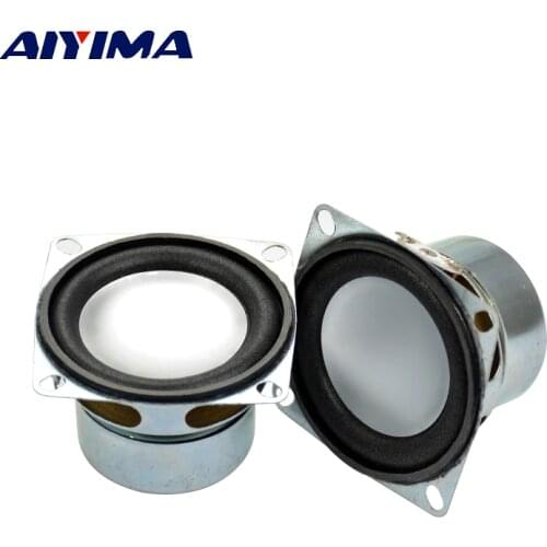 AIYIMA 2Pcs Audio Speakers 2Inch 4 ohm 5W Square Tweeters Speaker 52MM Silver Pot Bottom Outer Bubble Edge Speakers