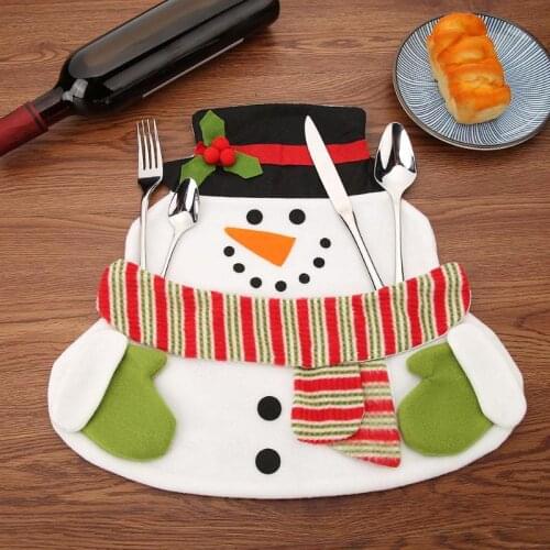 2pcs Cute Cartoon Christmas Table Mats Non-woven Fabric Western Pads Dining Table Placemats Bowls Coasters