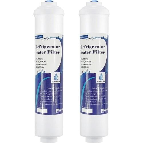 2 PACK Inline Exterior Refrigerator & IceMaker Water Filters Replacement For GE GXRTDR, Samsung DA29-10105J, Whirlpool WHKF-IMTO