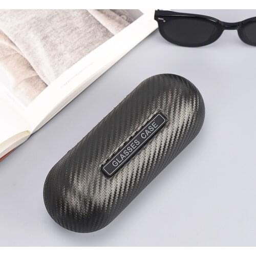 2021 New Luxury Case For Glasses Carbon Fiber Leather Sunglasses Case Womens Black Round Custom Logo Lens Estuche For Men