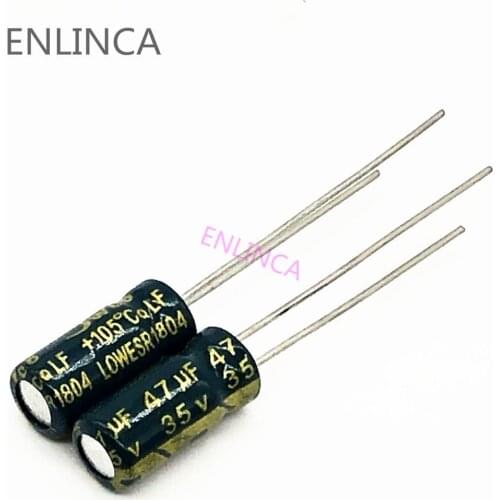 300pcs/lot S104 Low ESR/Impedance high frequency 35v 47UF aluminum electrolytic capacitor size 5*11 47UF35V 20