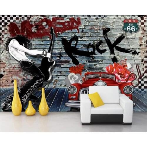 Custom murals papel de parede 3d wallpaper large retro cub mural graffiti music background wall living room restaurant wallpaper