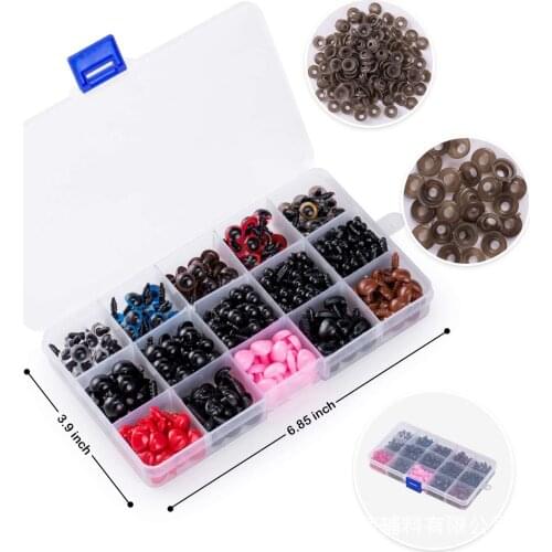 752pcs Safety Eyes and Safety Noses with Washers for Doll, Colorful Plastic Safety Eyes and Noses Assorted Sizes for Doll, Plush