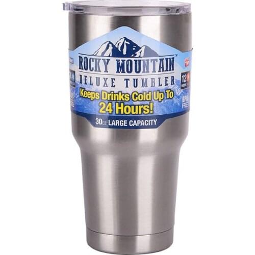 304 Stainless Steel Vacuum Flask Car Mug, Portable Solid Color Ice Master Mug, Cold Beer Mug, Coke Mug Glass Liner Material 30oz