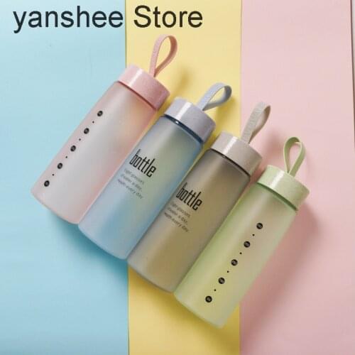 Bisphenol a free plastic water bottles for adults and girls, sealed frosted bottles for fruit juices and soft drinks, portable