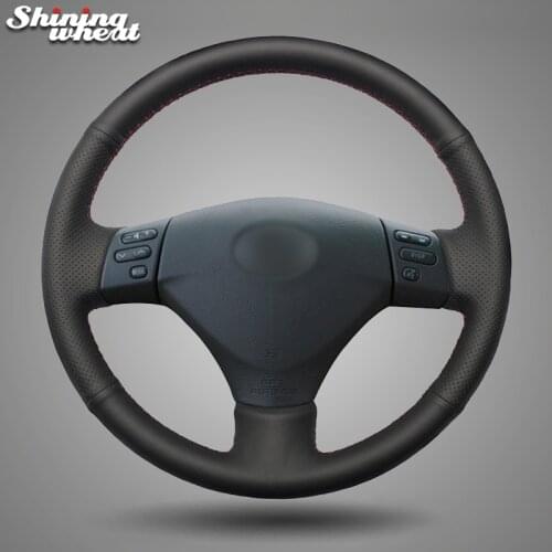 Shining wheat Black Leather Car Steering Wheel Cover for Toyota Corolla Verso 2006 Camry 2004-2006 Lexus RX330 RX400h RX400 2004