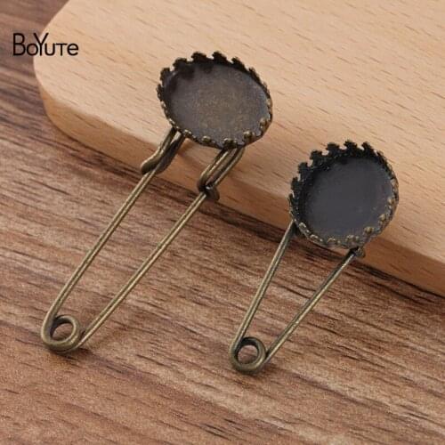 BoYuTe Custom (200 Pieces/Lot) Fit 15MM 13*18MM Cabochon Blank Brooch Base Factory Supply Handmade Diy Jewelry Materials