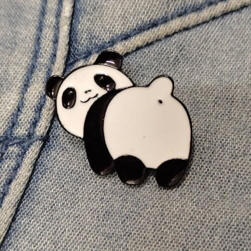 Black White Bear Enamel Pin Custom Brooches Badges Bag Shirt Lapel Pin Buckle Cute Animal Jewelry Gift for Kids Friend