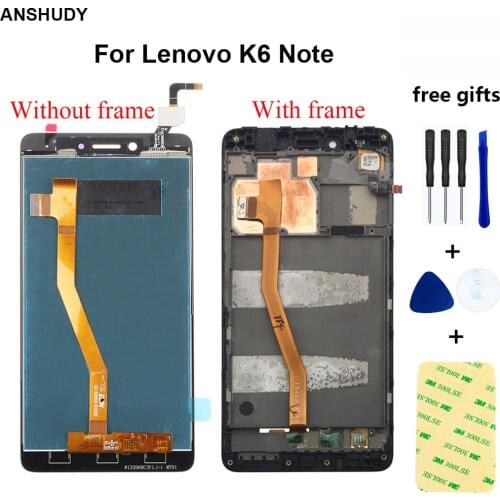 For Lenovo K6 Note k53a48 Touch Screen Digitizer Sensor Panel Glass + LCD Display Monitor Screen Panel Module Assembly / Frame