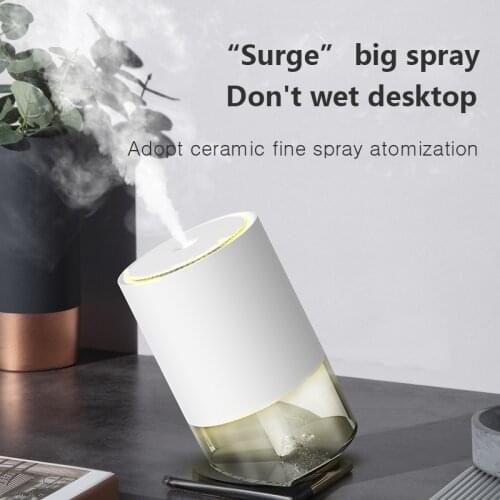 ELOOLE 350ml Mini Creative Desktop Humidifier Diffuser Atomizer Silent Work With Night Light Spray At Different Angles For Car