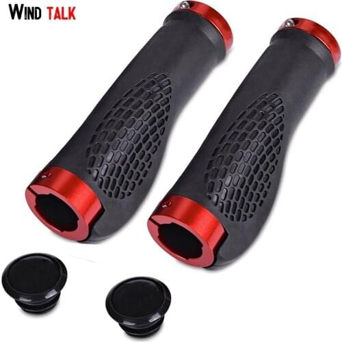 Wind Talk 1 Pair Ergonomic Anti-slip Handle Grip MTB Road Cycling Rubber Mountain Bike Parts Lock On Bicycle Handlebar Grips