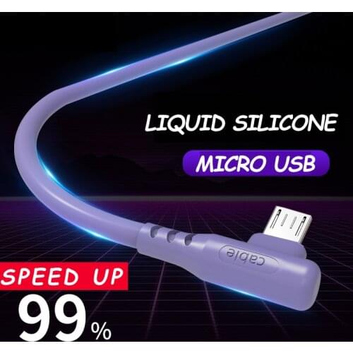 Bending 90 Degree Fast Charge USB Cable Charger Cord Data Wire For Android