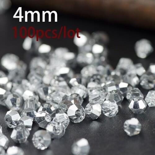 Crystal Bicone Beads 5328/5301 100PCS/LOT 4mm Czech Loose Crystal Beads/Faceted Glass Beads for DIY Jewelry Necklace Bracelet