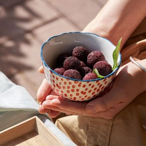 Japanese Style Ceramic Bowl Household Creative Unique Bowl Tableware Dessert Bowl Cute Girl Heart