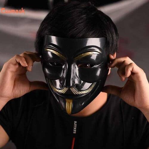 Cosmask Halloween Scary Face V-Letter Vendetta Mask Halloween Pvc Power Theme Environmental Protection Mask New 2020
